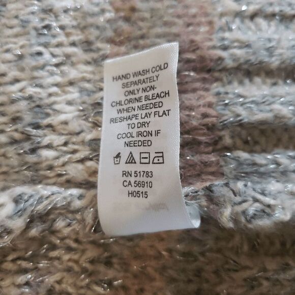 Maurice's Boho Earth Tone Stripe Shawl Collar Open Front Cardigan Sweater Size M - Picture 6 of 9